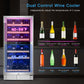 Costway 30-Bottle Freestanding Wine Cooler with Temp Memory and Dual Zones