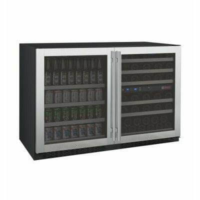 Allavino 47 Wide FlexCount II Tru-Vino 56 Bottle/124 Can Stainless Steel Side-by-Side Wine Refrigerator/Beverage Center