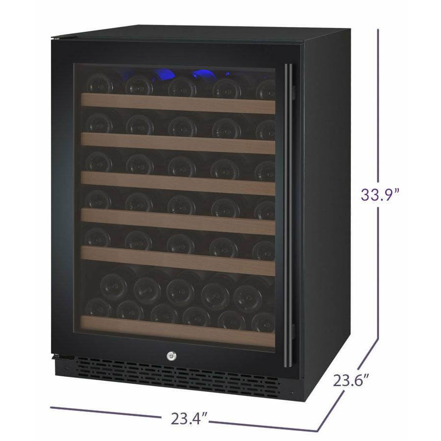 Allavino 24" Wide FlexCount II Tru-Vino 56 Bottle Single Zone Black Wine Refrigerator
