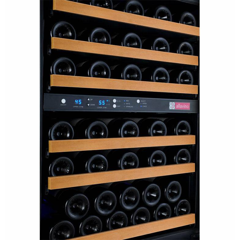 Allavino 24" Wide FlexCount II Tru-Vino 56 Bottle Dual Zone Black Wine Refrigerator
